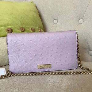 NWT kate spade  crossbody ostrich embossed wallet